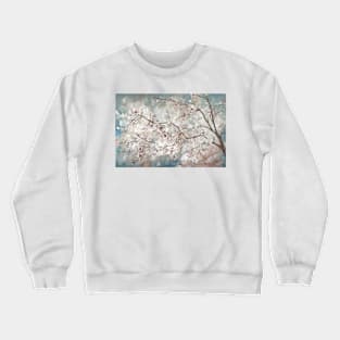 Magnolia Branches On Blue Crewneck Sweatshirt